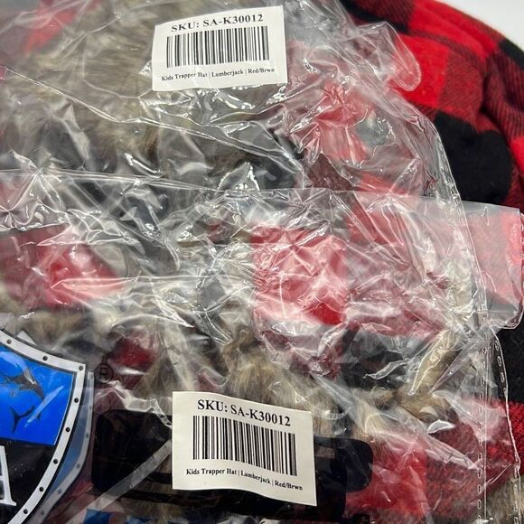 Trapper hat 2 hat bundle-NWT-kids lumberjack red/brown - Picture 4 of 4